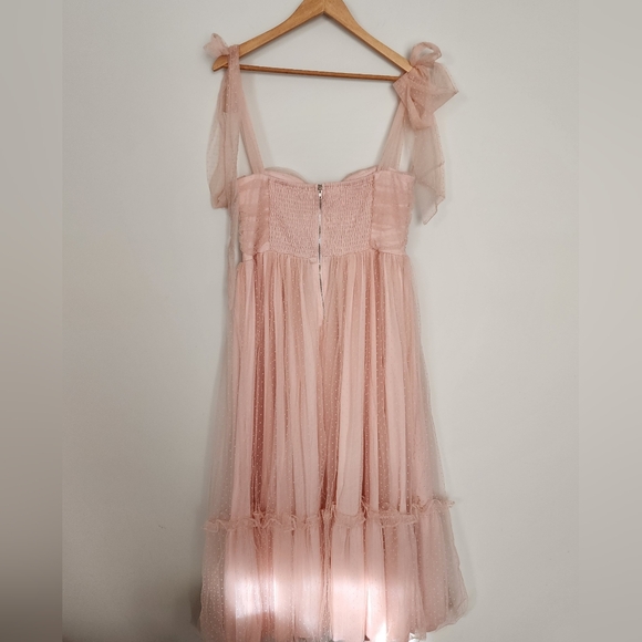 Vici Frances Tulle Polka Dot Midi Dress - BLUSH PINK - Picture 16 of 16